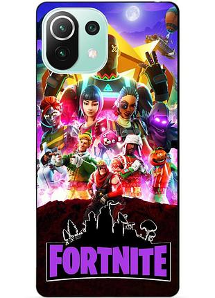 Силіконовий чохол бампер для xiaomi mi 11 lite з малюнком fortnite фортнайт