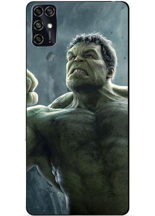 Чехол силиконовый бампер для zte blade v2020 smart с рисунком халк marvel hulk