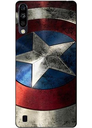 Чехол силиконовый бампер для zte blade a7 2020 с рисунком капитан америка супергерой marvel