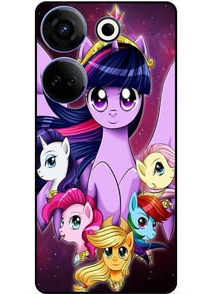 Чехол силиконовый бампер для tecno camon 20 pro с рисунком пони my little pony