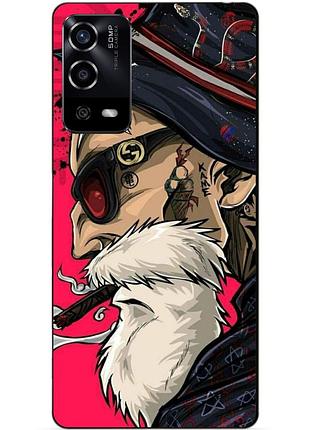 Силиконовый чехол бампер для oppo a55 с рисунком дед хипстер