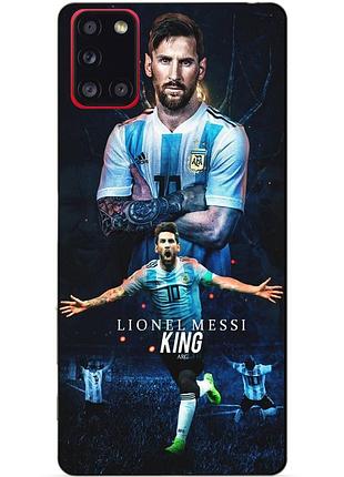 Силиконовый бампер чехол для samsung a41 с рисунком messi аргентина месси