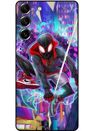 Силиконовый чехол бампер для samsung s21 fe с картинкой spider man человек паук майлз моралес
