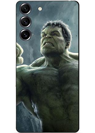 Силиконовый чехол бампер для samsung s23 с рисунком халк marvel hulk