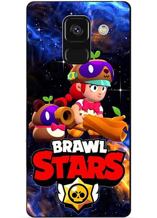 Чехол силиконовый бампер для samsung a8 plus с героем космический бравл джесси