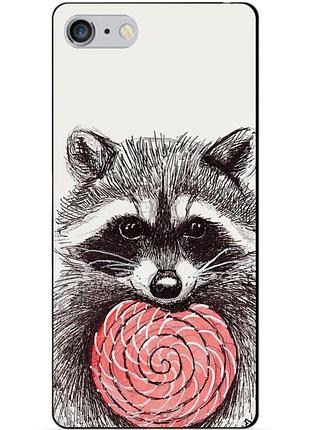 Силиконовый чехол бампер для iphone 6 plus с рисунком енот