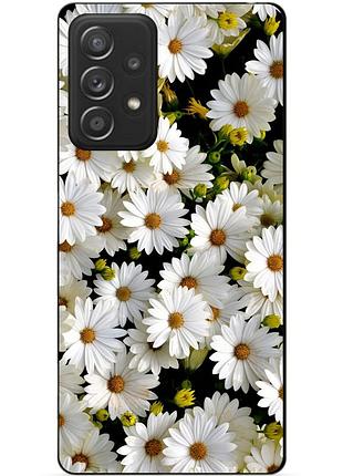 Силиконовый чехол бампер для samsung a53 5g с рисунком ромашки цветы