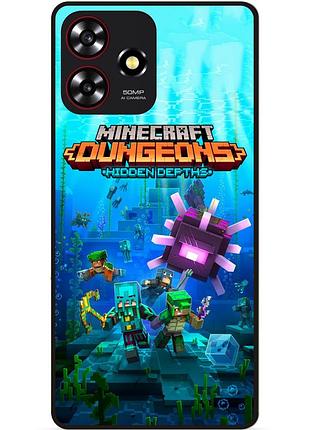 Чехол силиконовый бампер для zte blade a73 с рисунком майнкрафт minecraft