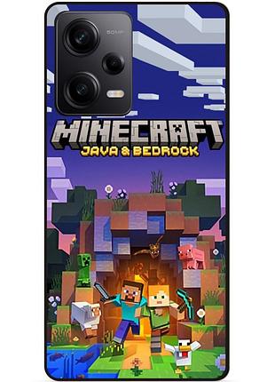 Силиконовый чехол бампер для xiaomi redmi note 12 pro 5g с картинкой майнкрафт minecraft