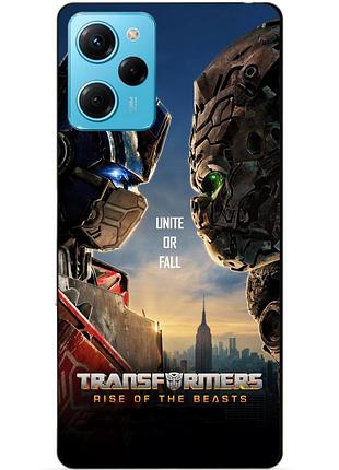 Силіконовий чохол бампер для xiaomi redmi note 12 pro speed edition з малюнком звіробої трансформери transformers
