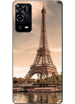 Силіконовий чохол бампер для oppo a55 з малюнком ейфелева вежа франція париж
