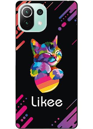 Силіконовий чохол бампер для xiaomi mi 11 lite з малюнком likee лайки