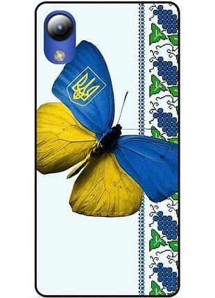 Силиконовый чехол бампер для zte blade l8 с рисунком бабочка украина мотылек