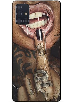 Чехол силиконовый бампер для samsung a71 с рисунком swag