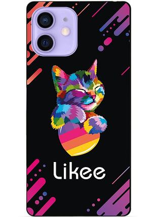 Силіконовий чохол бампер для iphone 12 з малюнком likee лайки