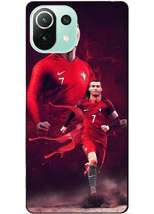 Силиконовый чехол бампер для xiaomi mi 11 lite с рисунком ronaldo португалия роналдо