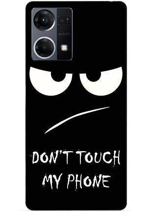 Силіконовий чохол бампер для oppo reno 7 з малюнком очей dont touch my phone