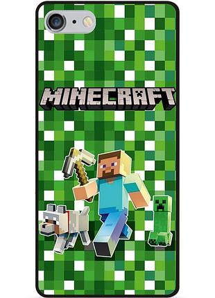 Силіконовий чохол бампер для iphone 6 plus стів minecraft кріпер майнкрафт