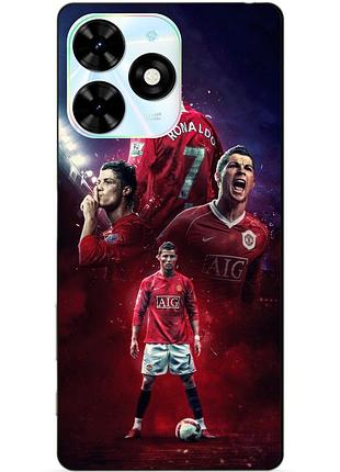Чехол силиконовый бампер для infinix smart 8 plus (x6526) с рисунком ronaldo mu роналдо