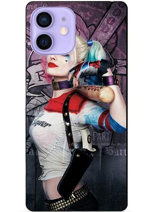 Силиконовый чехол бампер для iphone 12 с рисунком харли квинн