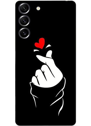 Силіконовий чохол бампер для samsung s23 з малюнком знак кохання