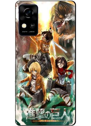 Чехол силиконовый бампер для zte blade a31 с рисунком атака на титанов attack on titan