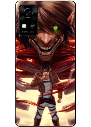 Чехол силиконовый бампер для zte blade a31 с рисунком attack on titan атака титанов