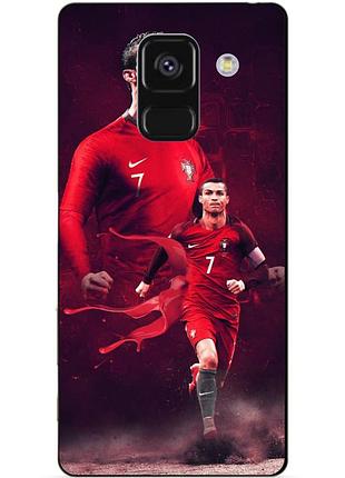 Чехол силиконовый бампер для samsung a8 plus с рисунком ronaldo португалия роналдо