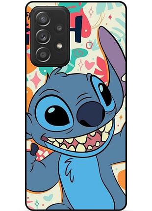 Силиконовый бампер чехол для samsung a72 с рисунком stitch стич