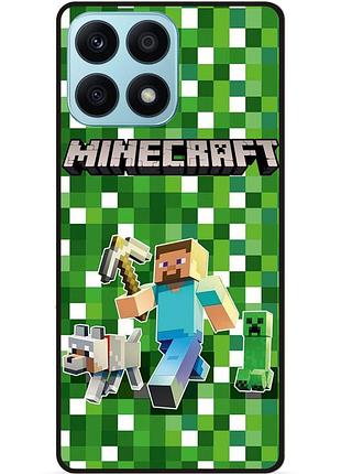 Силіконовий чохол бампер для huawei honor x8a стів minecraft кріпер майнкрафт