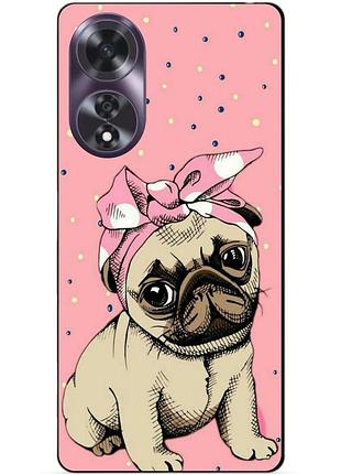 Силіконовий чохол бампер для oppo a60 з малюнком мопс
