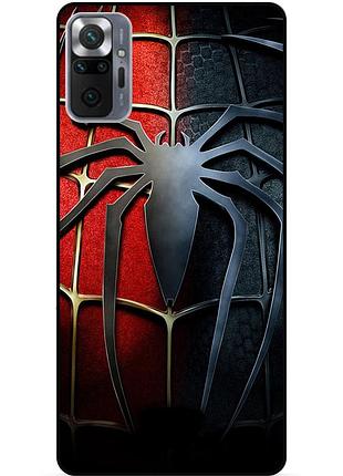 Силиконовый бампер чехол для xiaomi redmi note 10 pro с рисунком человек паук spider man
