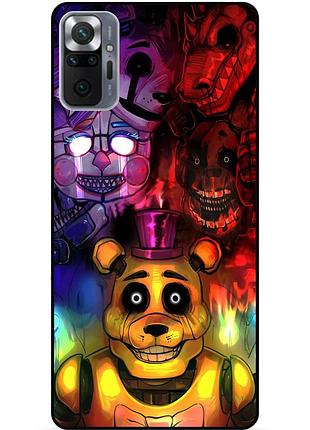 Силіконовий бампер чохол для xiaomi redmi note 10 pro з малюнком freddy фредді аніматроніки