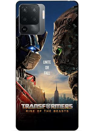 Силіконовий чохол бампер для oppo reno 5 lite з малюнком звіробої трансформери transformers