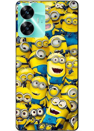 Силиконовый чехол бампер для realme c55 с рисунком миньоны minion