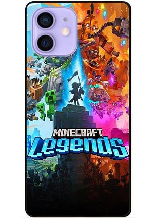 Силиконовый бампер чехол для iphone 12 mini игра майнкрафт minecraft