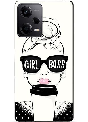 Силиконовый чехол бампер для xiaomi redmi note 12 pro 5g с рисунком girl boss