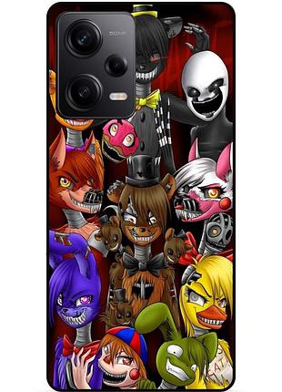 Силиконовый бампер чехол для xiaomi redmi note 12 pro 5g с рисунком freddy аниматроники фредди