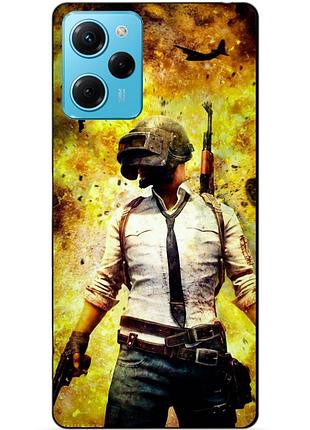 Силиконовый чехол бампер для xiaomi redmi note 12 pro speed edition с рисунком пабг puвg