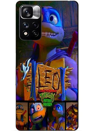 Силіконовий чохол бампер для xiaomi redmi note 11 pro plus 5g з малюнком лео leo черепашки ніндзя