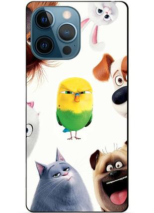 Силиконовый чехол бампер для iphone 13 pro с рисунком тайная жизнь домашних животных
