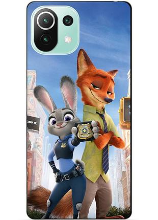 Силиконовый чехол бампер для xiaomi mi 11 lite с рисунком джуди зверополис zootopia