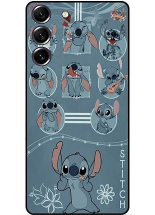 Силиконовый бампер чехол для samsung s23 с картинкой стич stitch