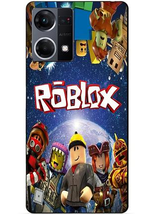 Силиконовый чехол бампер для oppo reno 7 с рисунком роблокс roblox
