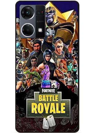 Силиконовый чехол бампер для oppo reno 7 с рисунком фортнайт fortnite