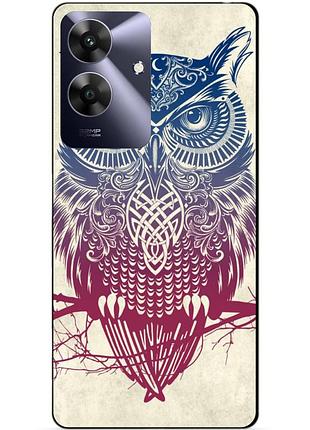 Чехол силиконовый бампер для realme note 60x с рисунком сова