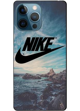 Чехол силиконовый бампер для iphone 14 pro с рисунком найк