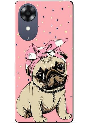 Силіконовий чохол бампер для oppo a17k з малюнком мопс