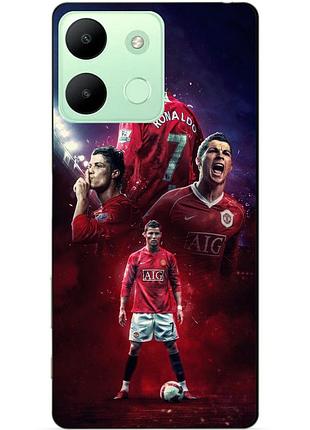 Чехол силиконовый бампер для infinix smart 7 hd с рисунком ronaldo mu роналдо