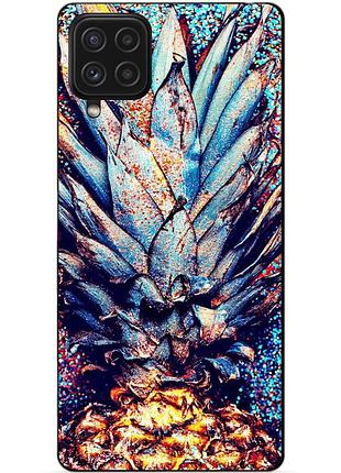 Чехол силиконовый бампер для samsung a12 с рисунком ананас